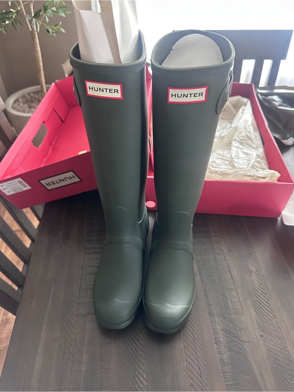 Dark olive Hunter boot